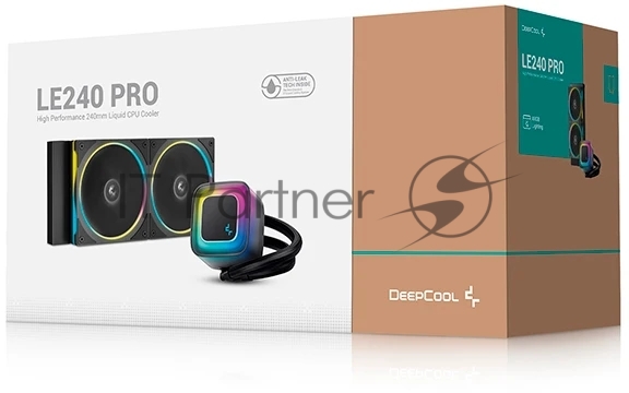 Система жидкостного охлаждения Deepcool LE240 PRO ARGb Soc-AM5/AM4/1200/1700/1851 черный 4-pin 28.2-33dB Al 280W 1347gr Ret (R-LE240PRO-BKAMMC-G-1) 1