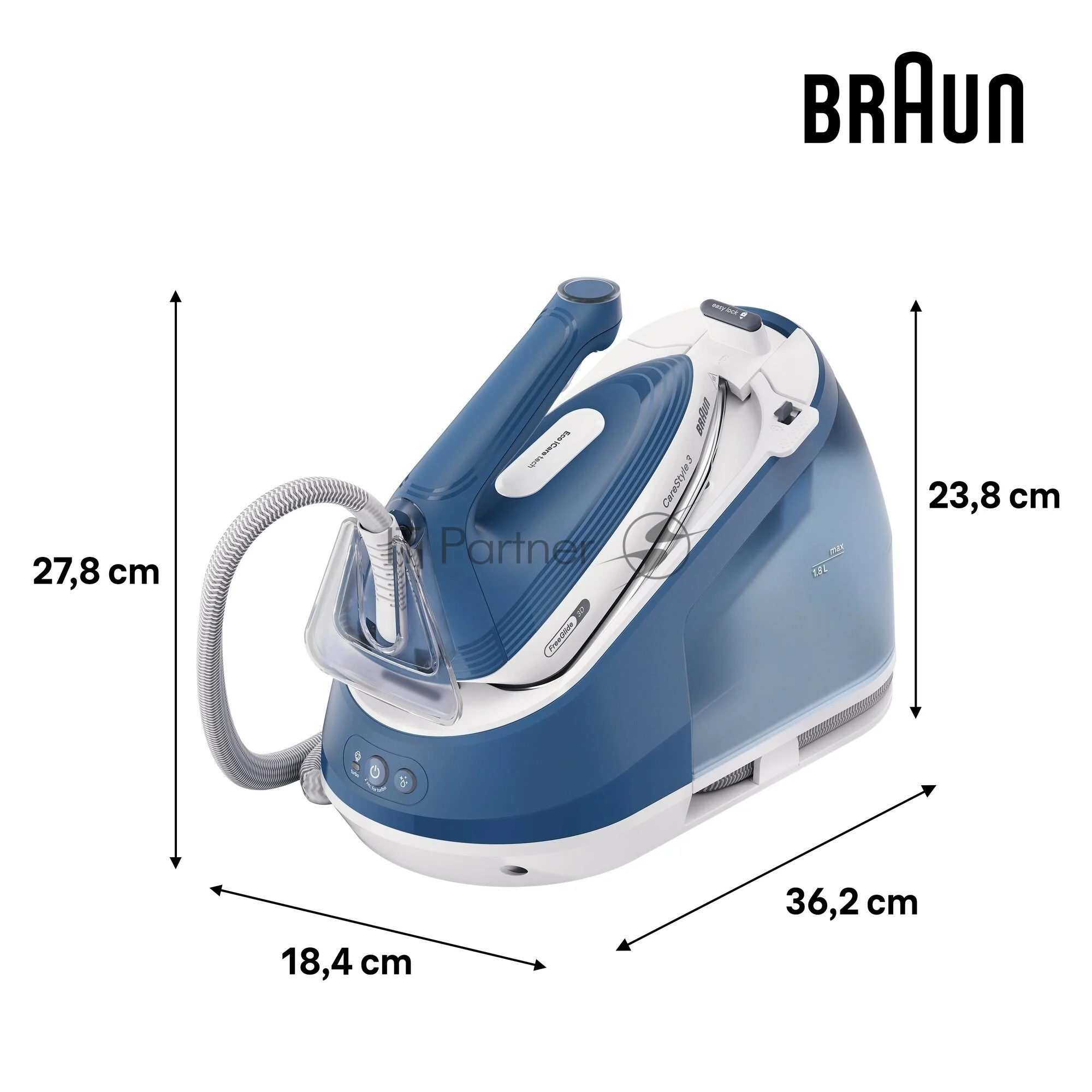 Парогенератор Braun IS3255BL белый/голубой, 2400 Вт, 120 г/мин, 500 г/мин, 1800 мл 1