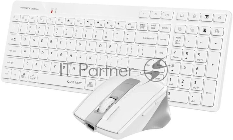 Комплект клавиатура+мышь A4Tech FStyler FB2800C Air2 беспроводной, USB + Bluetooth, 2000 DPI, белый/серый 1