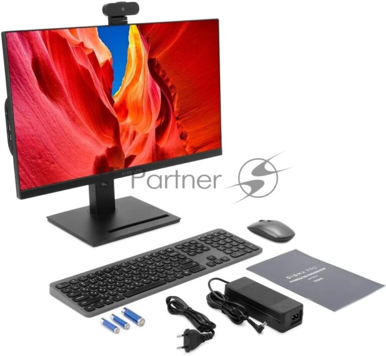 Моноблок Digma Pro Vision 23.8" Full HD Ryzen 3 5425U (2.7) 8Gb SSD 256Gb RGr CR Windows 11 Pro Eth WiFi BT 90W клавиатура мышь Cam черный 1920x1080 1