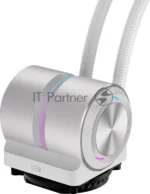 Система охлаждения Water Cooling System PCCooler DE360 Pro WH (300W, 360мм, White, ARGB Pump, Fans: 3x120мм, 86.73CFM, 32dBA, 2200RPM/Pump height 57мм, 28dBA, 3200RPM, Rad thickness 27мм/S: 1851, 1700, 1200, 115X, AM5, AM4, AM3) 2