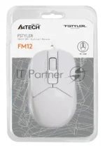 Мышь проводная A4Tech Fstyler FM12 белый, 1200 dpi, USB, кнопки - 3 1