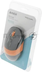 Мышь беспроводная A4Tech Fstyler FG10S черный/оранжевый, 2000 dpi, радиоканал, USB, кнопки - 4 3