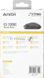 Мышь беспроводная A4Tech G3-200NS черный, 1200 dpi, радиоканал, USB, кнопки - 3 1