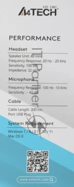Гарнитура A4Tech Fstyler FH100U белый/черный, проводная 1