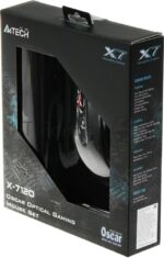 Мышь проводная + коврик A4Tech X-7120 черный, 2000 dpi, USB, кнопки - 7 2
