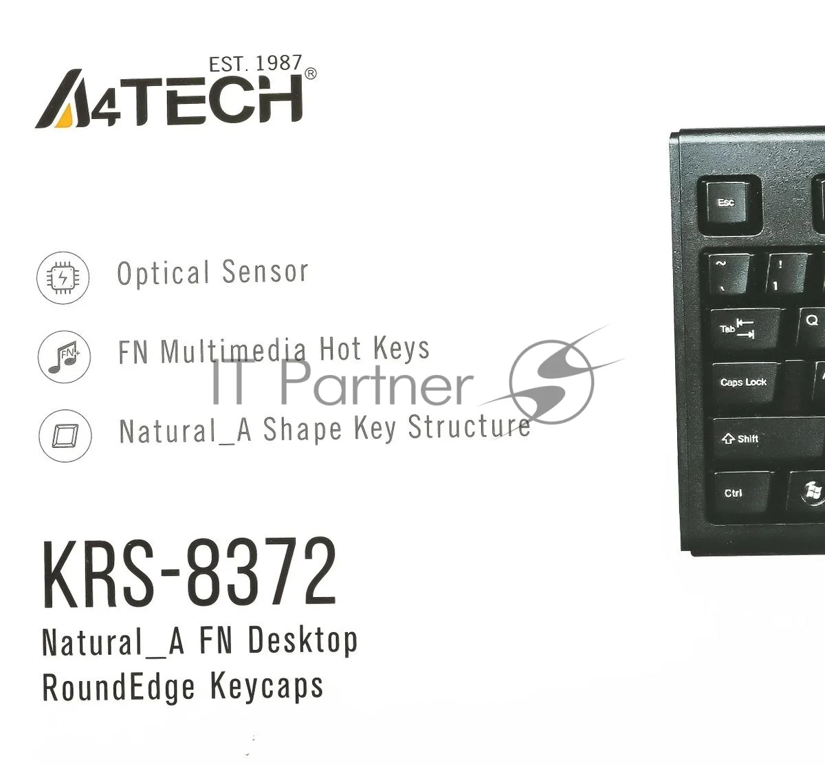 Комплект клавиатура+мышь A4Tech KRS-8372 проводной, USB, 1200 DPI, чёрный 1