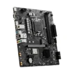 Материнская плата MSI PRO H610M-G WIFI, LGA 1700, Intel H610, 2xDDR5 (до 64 ГБ), 4xSATA, 1xM.2 (PCIe 3.0 x4), 1xPCIe 4.0 x16, 2xPCIe x1, 1xVGA, 1xHDMI, 1xDP, 1x1Gb LAN, Wi-Fi 5, Bluetooth 4.2, 4xUSB-A 5Gbps, 2xUSB-A 2.0, 1xPS/2, 3x3.5 мм, 7.1, чёрный, mATX 3