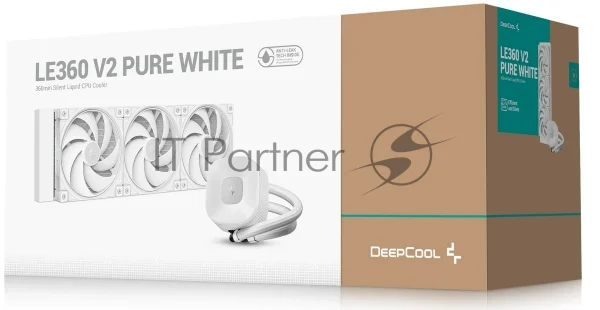 Система водяного охлаждения Deepcool LE360 V2 Pure Soc-AM5/AM4/1200/1700/1851 белый 4-pin 19-31.6dB Al 250W 1554gr Ret (R-LE360PURE-WHLNMD-G-1) 1