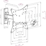 Кронштейн Arm media MARS-3 черный, 20"-43" наклонно-поворотный от стены 44-192мм VESA 200х200мм, до 20 кг 6