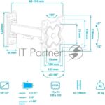 Кронштейн Arm media MARS-5 черный, 15 шт/уп. Кр. стал. настенный для TV 10"-32", max 25 кг, 4 ст св., нак. +5°-15°, пов. ±90° от ст. 62-194 мм. max VESA 100x100 мм. 4