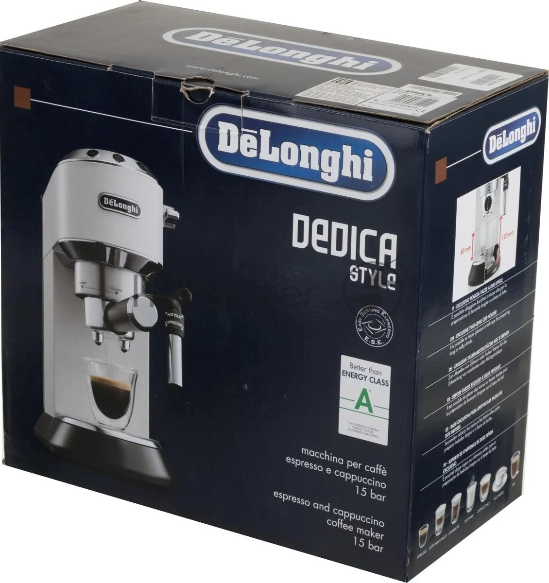 Кофеварка эспрессо DeLonghi EC685.W белый, исп. кофе - молотый/чалды, 1.1 л, 1350 Вт, 15 бар 1