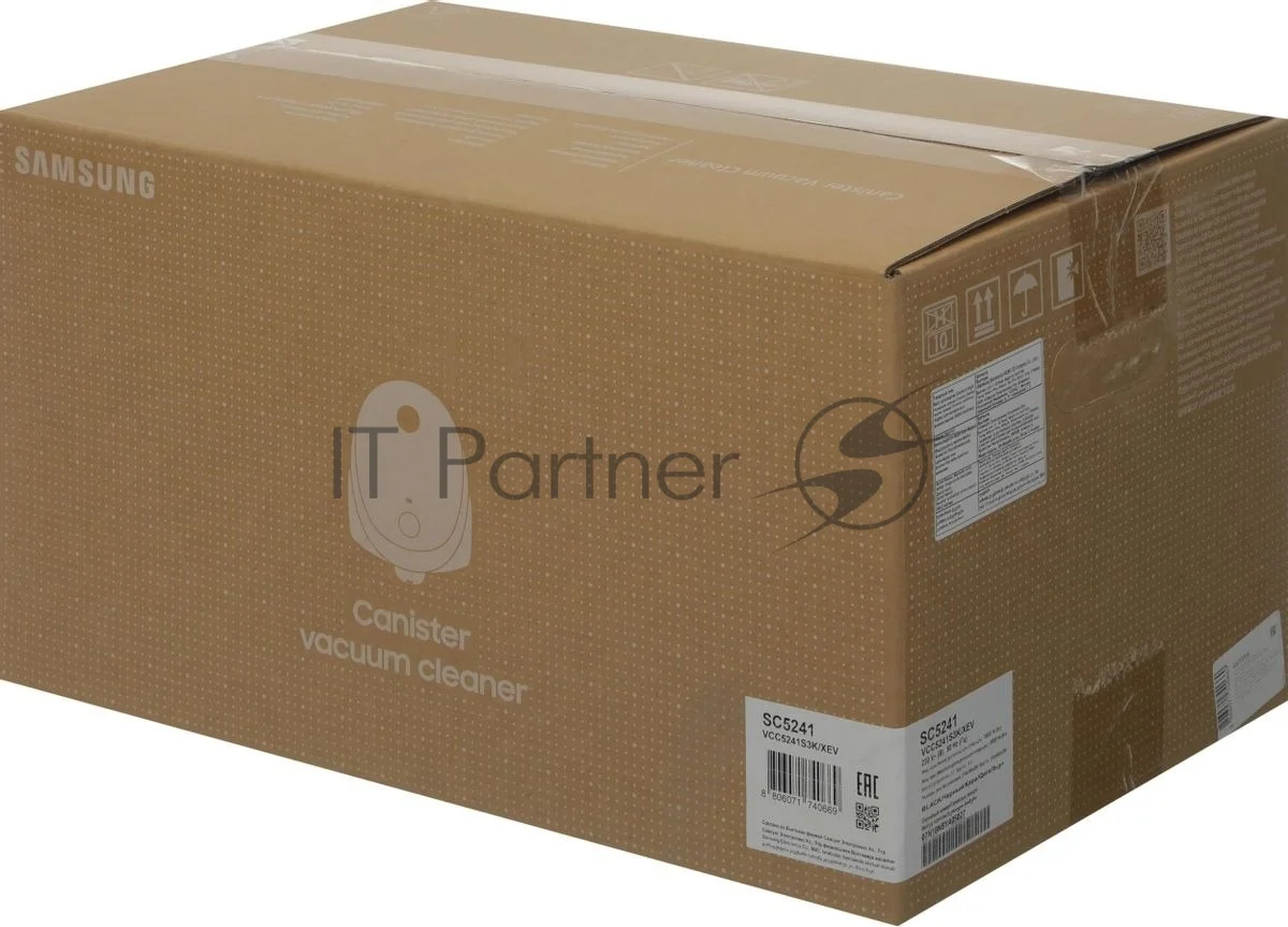 Пылесос Samsung VCC5241S3K/XEV черный/серый, 410/1800 Вт, уборка сухая, пылесборник мешок 2.4 л 1