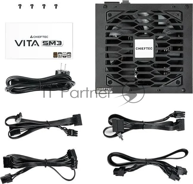 Блок питания Chieftec Vita SM3 BPX-850-C (ATX 3.1, 850W, 80 PLUS BRONZE, Active PFC, 120мм fan, Semi-modular Cable Management) Retail 1