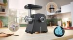 Мясорубка электрическая Bosch MFWS640B черный, 2100 Вт, 3.5 кг/мин, реверс, насадки - 9 2