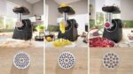 Мясорубка электрическая Bosch MFWS640B черный, 2100 Вт, 3.5 кг/мин, реверс, насадки - 9 4