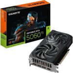 Видеокарта Gigabyte GeForce RTX 5060 Ti Windforce Max OC, NVIDIA RTX 5060 Ti, 8 ГБ GDDR7, 128 бит, PCI-e 5.0, 1xHDMI, 3xDP, 2587 МГц 3