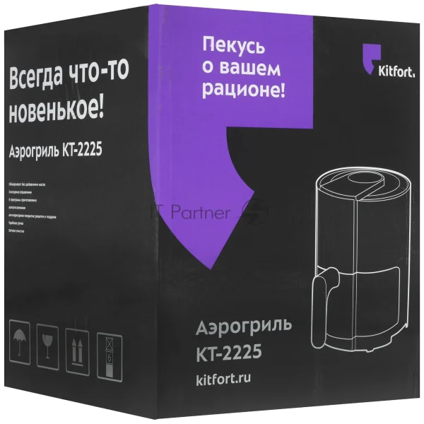 Аэрогриль Kitfort КТ-2225 черный, 1000 Вт, 1.9 л, сенсор, 6 программ 1 Аэрогриль Kitfort КТ-2225 черный, 1000 Вт, 1.9 л, сенсор, 6 программ 1