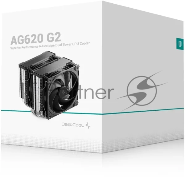 Кулер для процессора DEEPCOOL AG620 G2 LGA1954/1851/1700/AM5/AM4 (9шт/кор, TDP 270W, PWM, DUAL Black Fan 120mm, 6 тепл. трубок, черный) RET 1