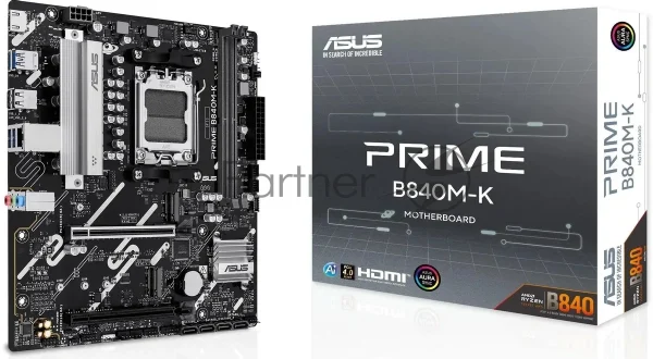 Материнская плата Asus PRIME B840M-K Socket AM5 AMD B840 2xDDR5 mATX AC`97 8ch(7.1) 2.5Gg RAID+HDMI