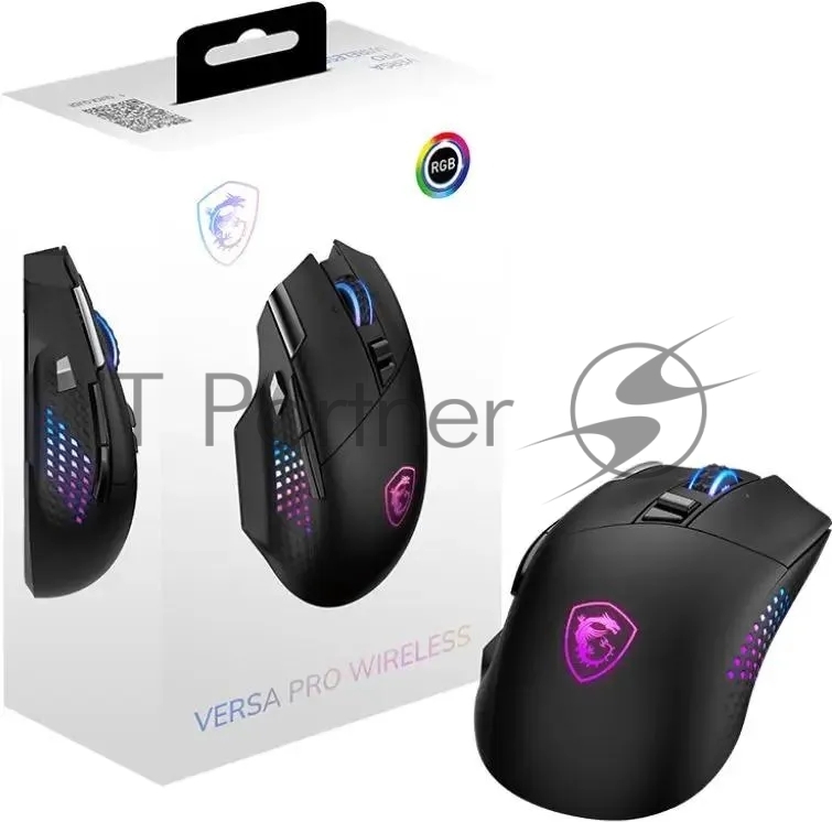 Мышь MSI VERSA PRO W черный оптическая 26000dpi беспров. BT/Radio USB (S12-4301340-CLA) 1