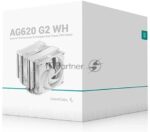 Кулер для процессора DEEPCOOL AG620 G2 WH LGA1954/1851/1700/AM5/AM4 (9шт/кор, TDP 270W, PWM, DUAL Black Fan 120mm, 6 тепл. трубок, белый) RET 1