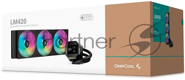 Кулер с водяным охлаждением Deepcool LM420 ARGB Soc-AM5/AM4/1200/1700/1851 черный 4-pin 25.2dB Al LCD 2176gr Ret (R-LM420-BKDMMC-1) 1