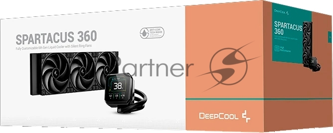 Система водяного охлаждения Deepcool Spartacus 360 ARGB Soc-AM5/AM4/1200/1700/1851 черный 4-pin 32.23dB Al LCD 2073gr Ret (R-SPT360-BKDSMP-G-1) 1