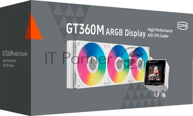 Система водяного охлаждения PcCooler GT360M Display ARGB Soc-AM5/AM4/1200/1700/1851 белый 4-pin 15-33.7dB Al LCD 310W Ret (GT360M-WHAWXX-GL)