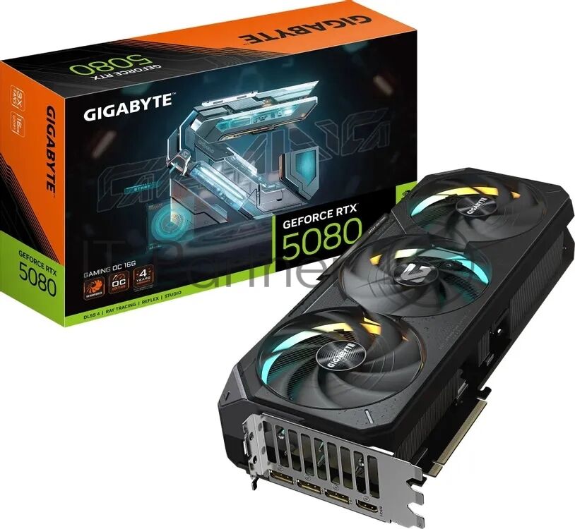 Видеокарта Gigabyte GV-N5080GAMING OC-16GD (V1.0) RTX5080 16Gb PCI-E 5.0 256bit GDDR7 2730/30000 HDMIx1 DPx3 HDCP Ret 1 Видеокарта Gigabyte GV-N5080GAMING OC-16GD (V1.0) RTX5080 16Gb PCI-E 5.0 256bit GDDR7 2730/30000 HDMIx1 DPx3 HDCP Ret 1