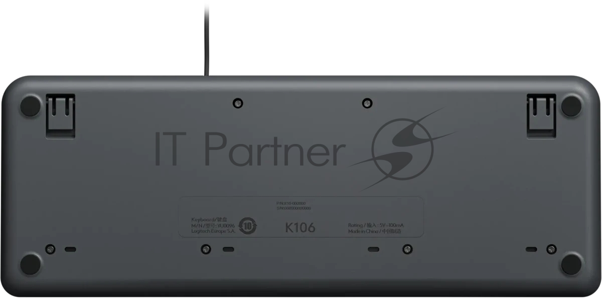 Клавиатура Logitech K106 проводная, USB Type-A, чёрный