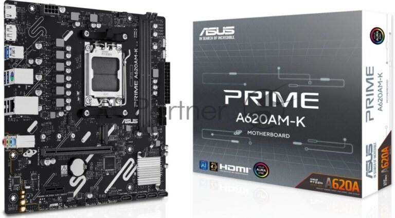 Материнская плата ASUS PRIME A620M-K, AM5, AMD A620, 2xDDR5, 4xSATA, 1xM.2, 1xPCIe 4.0 x16, 1xPCIe 3.0 x1, 1xHDMI, 1xDP, 1x1Gb LAN, 4xUSB-A 5Gbps, 2xUSB-A 2.0, 3x3.5 мм, 7.1, mATX 1
