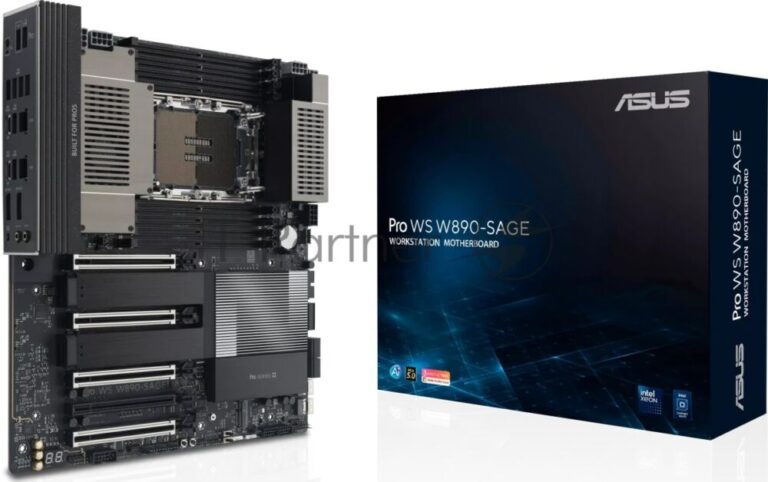 Серверная материнская плата ASUS PRO WS W890-SAGE, 1xLGA 4710-2, Intel W890, 8xDDR5, 4xSATA, 4xM.2, 4xPCIe 5.0 x16, 1xPCIe 4.0 x16, 2xDP, 1x2.5Gb LAN, 1x10Gb LAN, 2xUSB-C 40Gbps (USB4 / Gen3x2), 6xUSB-A 10Gbps, 2xUSB-A 2.0, 7.1, SSI CEB 1