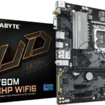 Материнская плата Gigabyte B760M D3HP WIFI6, LGA 1700, Intel B760, 4xDDR5, 4xSATA, 2xM.2, 1xPCIe 4.0 x16, 1xPCIe 4.0 x4, 1xHDMI, 1xDP, 1x2.5Gb LAN, Wi-Fi 6, Bluetooth 5.3, 1xUSB-C 10Gbps, 1xUSB-A 10Gbps, 4xUSB-A 5Gbps, 2xUSB-A 2.0, 1xPS/2, 3x3.5 мм, 7.1, mATX