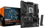 Материнская плата Gigabyte B840 GAMING X WIFI6E, AM5, AMD B840, 4xDDR5, 4xSATA, 3xM.2, 1xPCIe 4.0 x16, 3xPCIe 3.0 x16, 1xHDMI, 1xDP, 1x2.5Gb LAN, Wi-Fi 6E, Bluetooth 5.3, 1xUSB-C 10Gbps, 1xUSB-A 10Gbps, 2xUSB-A 5Gbps, 4xUSB-A 2.0, 3x3.5 мм, 7.1, ATX 1