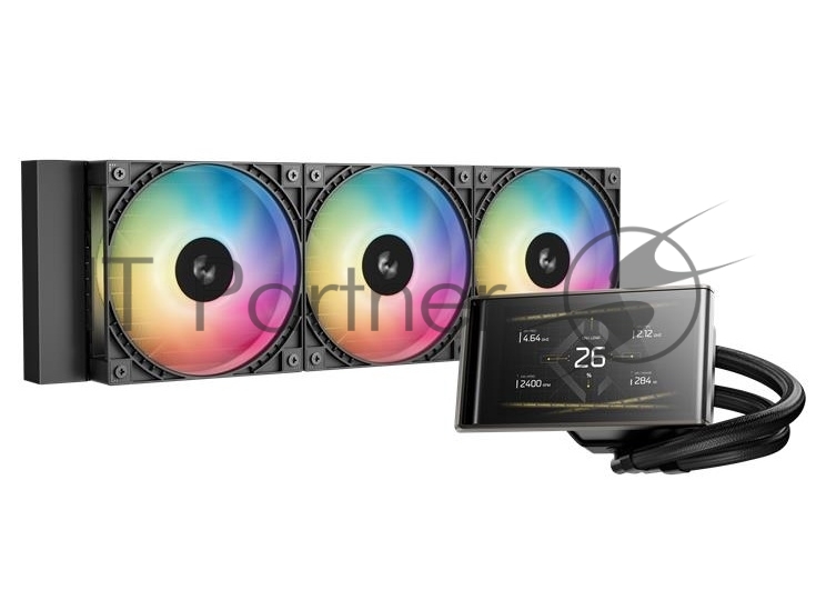 Система водяного охлаждения Deepcool LT360 Vision ARGB черный, алюминий/медь, 2500 об/мин, 33.66 дБ, 4 pin, 350 Вт 1
