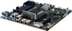 Серверная материнская плата MSI D1500-D1500GB4N-10G-HE, встроенный процессор Intel Xeon D-1500 (SoC), 4xDDR4 ECC RDIMM (до 128 ГБ), 4xSATA 6Gb/s, 4x1Gb LAN (Intel i350), 2x10Gb LAN (SFP+), 2xPCIe 3.0 x8, 1xM.2, 2xUSB-A 3.0, 2xUSB-A 2.0, 1xVGA, 1xCOM, IPMI 2.0, Mini-ITX 2