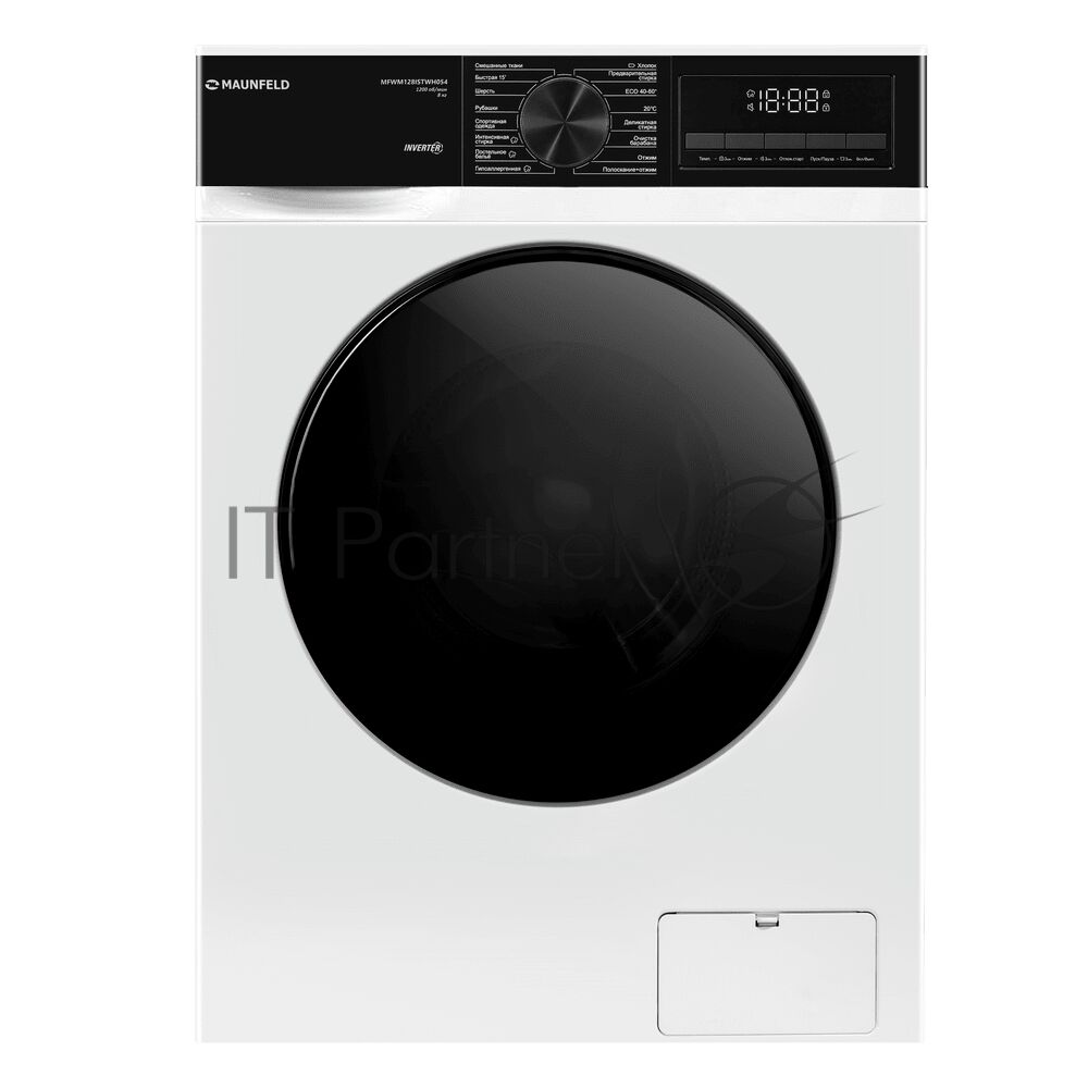 Стиральная машина Maunfeld MFWM128ISTWH054 белый, загрузка фронтальная 8 кг, 1200 об/мин, класс A+++ 1 Стиральная машина Maunfeld MFWM128ISTWH054 белый, загрузка фронтальная 8 кг, 1200 об/мин, класс A+++ 1