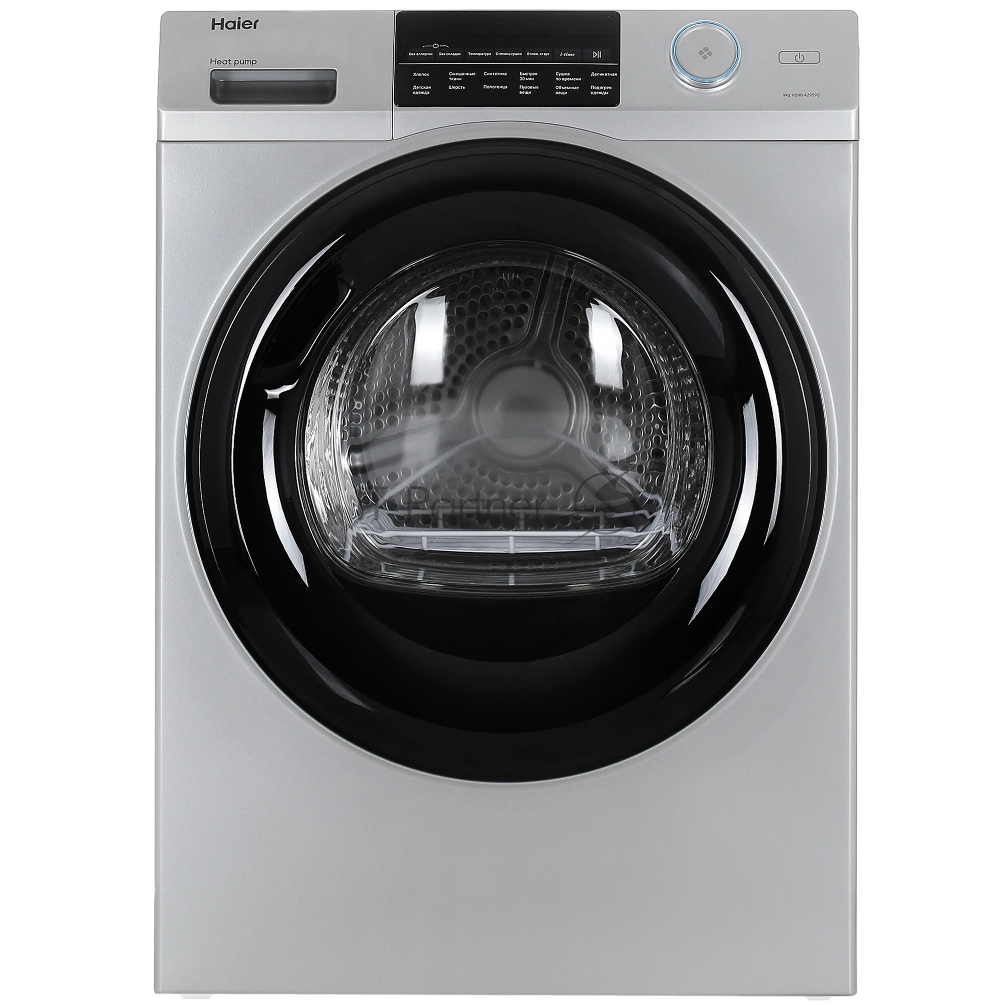 Сушильная машина Haier HD90-A2959S серый/черный, 9 кг, сушка - тепловой насос, программ - 12, 59.5 x 84.5 x 60 см 1