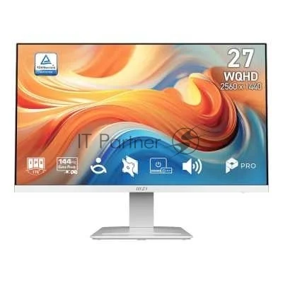 Монитор MSI 27" Pro MP273QW E14 белый IPS LED 4ms 16:9 HDMI M/M матовая 1500:1 300cd 178гр/178гр 2560x1440 144Hz DP Quad HD 2K (1440p) 3.95кг