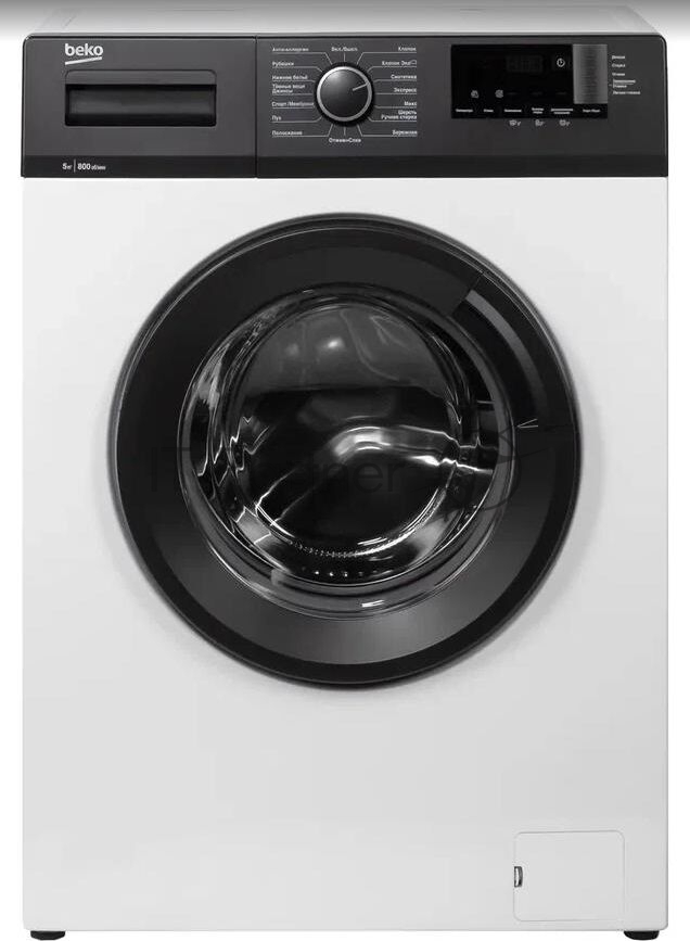 Стиральная машина Beko WHE5412BBW белый/черный, фронтальная загрузка, класс А, 5 кг 1