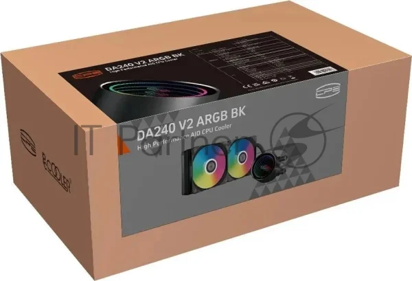 Система жидкостного охлаждения PCCOOLER DA240 V2, 240 мм, 2x120 мм, ARGB, 270 Вт