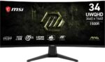 Монитор MSI 34" MAG 346CQDF E20 1500R, 21:9, VA, 0,5ms, 300cd, UWQHD 200Hz/FHD 400Hz, HDMI, D 13