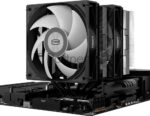Кулер для процессора/CPU Cooler PCCooler RT620 ARGB BK (250W, 4-pin PWM, 157мм, Al/Cu, 6x6мм, 2x120мм, 73.32CFM, 34.9dBA, 2200RPM, S: 1851/1700/1200/115X, AM5/AM4, черный) 1