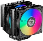 Кулер для процессора/CPU Cooler PCCooler RT620 ARGB BK (250W, 4-pin PWM, 157мм, Al/Cu, 6x6мм, 2x120мм, 73.32CFM, 34.9dBA, 2200RPM, S: 1851/1700/1200/115X, AM5/AM4, черный) 8