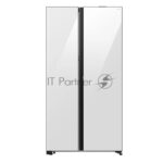 Холодильник Samsung RS80F65M1WWT белое стекло двухкамерный 417/229л морозилка сбоку, No Frost, Side by Side 3