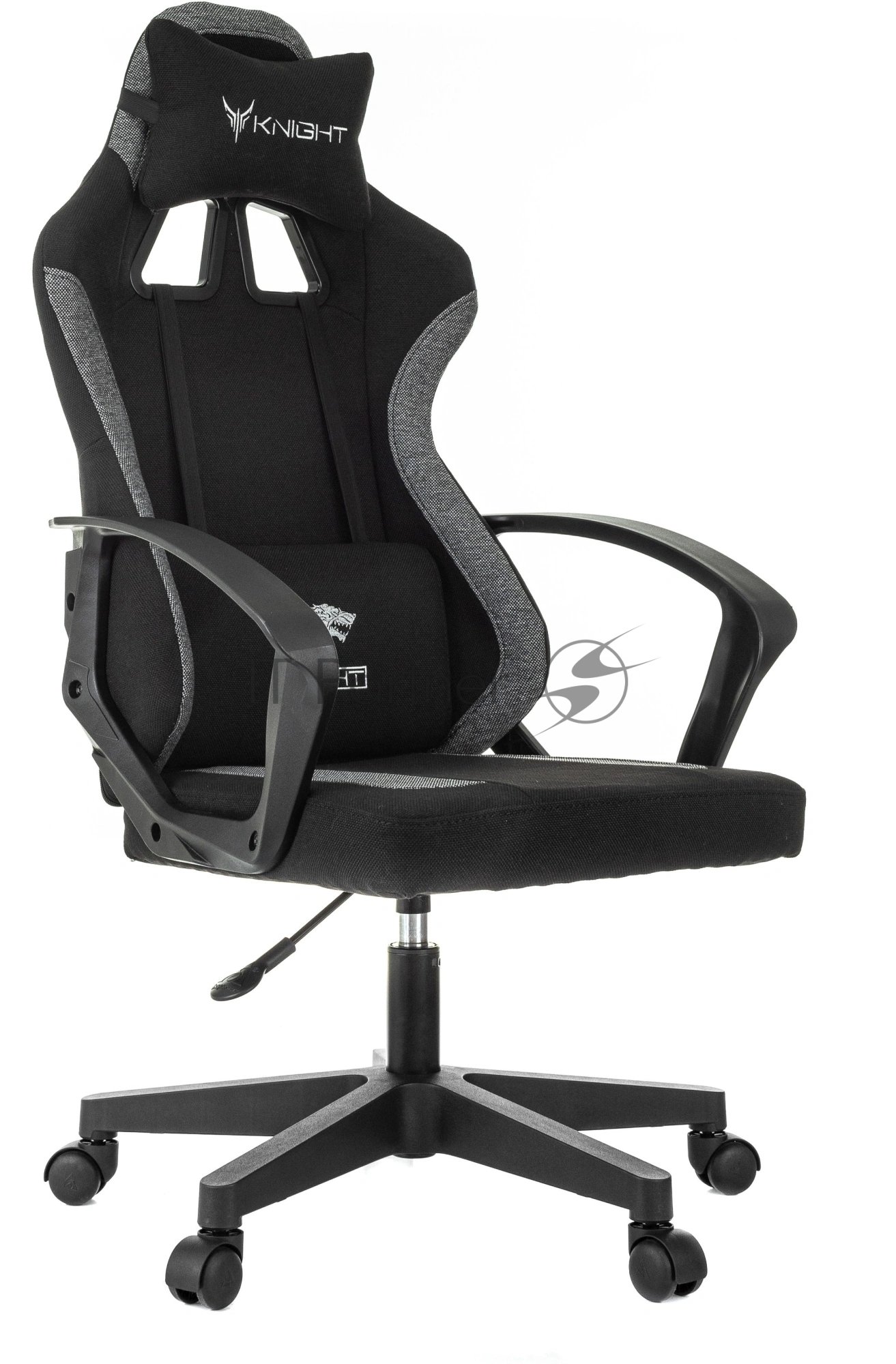 Кресло игровое Knight Optimum черный/серый крестов. пластик