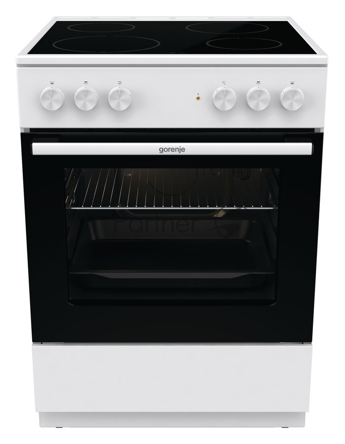 Плита электрическая Gorenje GEC6A11WG белый, конфорок 4 шт, духовка 65 л, 60 см x 85 см x 60 см