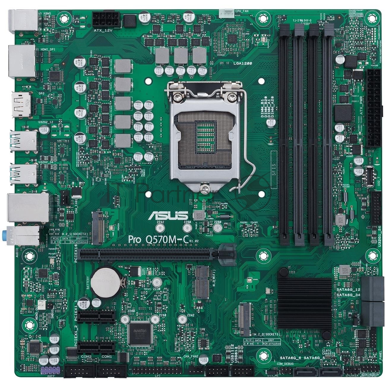 Материнская плата ASUS PRO Q570M-C/CSM, LGA1200, Intel Q570, 4xDDR4, 6xSATA, 2xM.2, 1xPCIe 4.0 x16, 2xPCIe 3.0 x1, 2xDisplayPort, 1xHDMI, 1x 1Gb LAN, 4xUSB 3.2 Gen2, 2xUSB 2.0, 3x3.5 мм, 7.1, microATX
